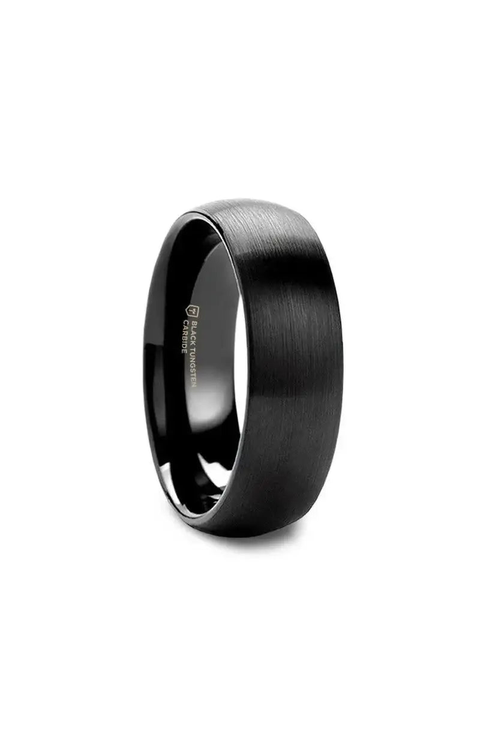 Raider Domed Brush Finished Tungsten Wedding Band