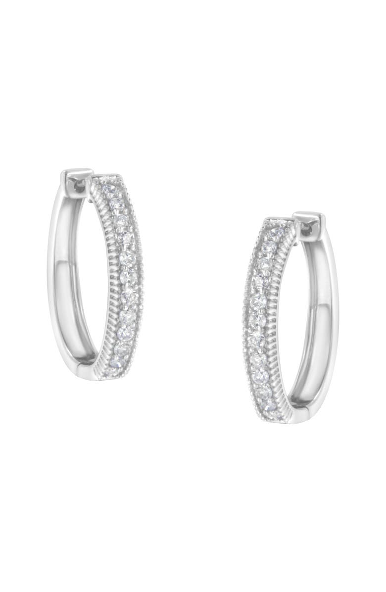 Haus of Brilliance 10KT White Gold 1.00 cttw Diamond Hoop Earring, Main, color, White