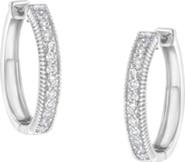 Haus of Brilliance 10KT White Gold 1.00 cttw Diamond Hoop Earring