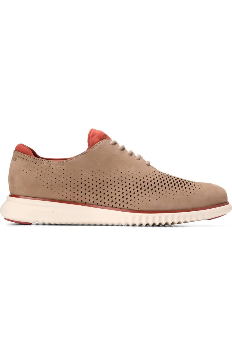 Cole Haan 2.ZeroGrand Laser Wing Derby, Alternate, color, Latte Nubuck / Cinnabar
