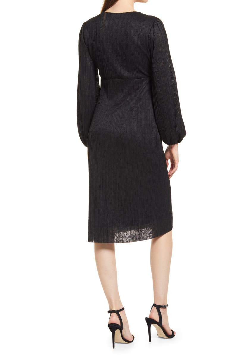 All in Favor Plissé Empire Waist Midi Dress, Alternate, color,