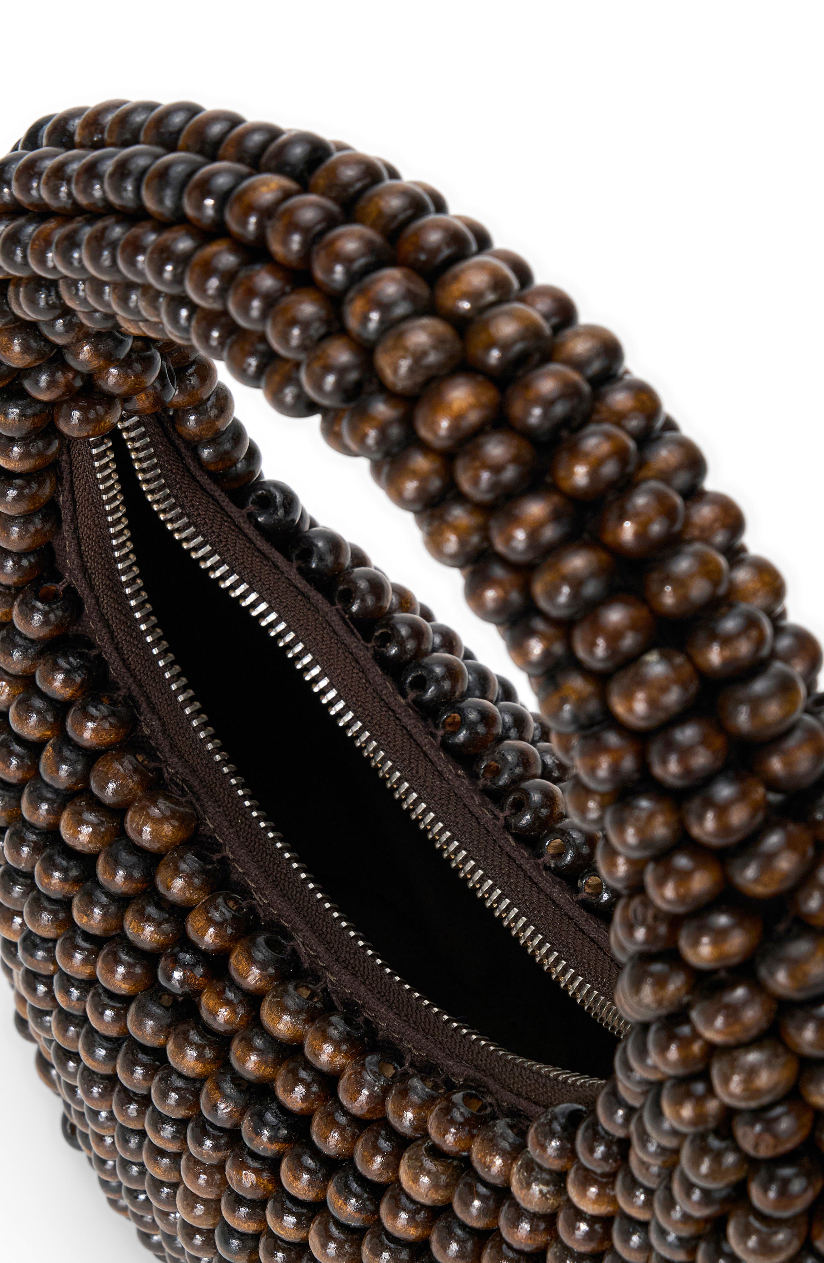 Reef Beaded Bag, Alternate, color, DARK BROWN