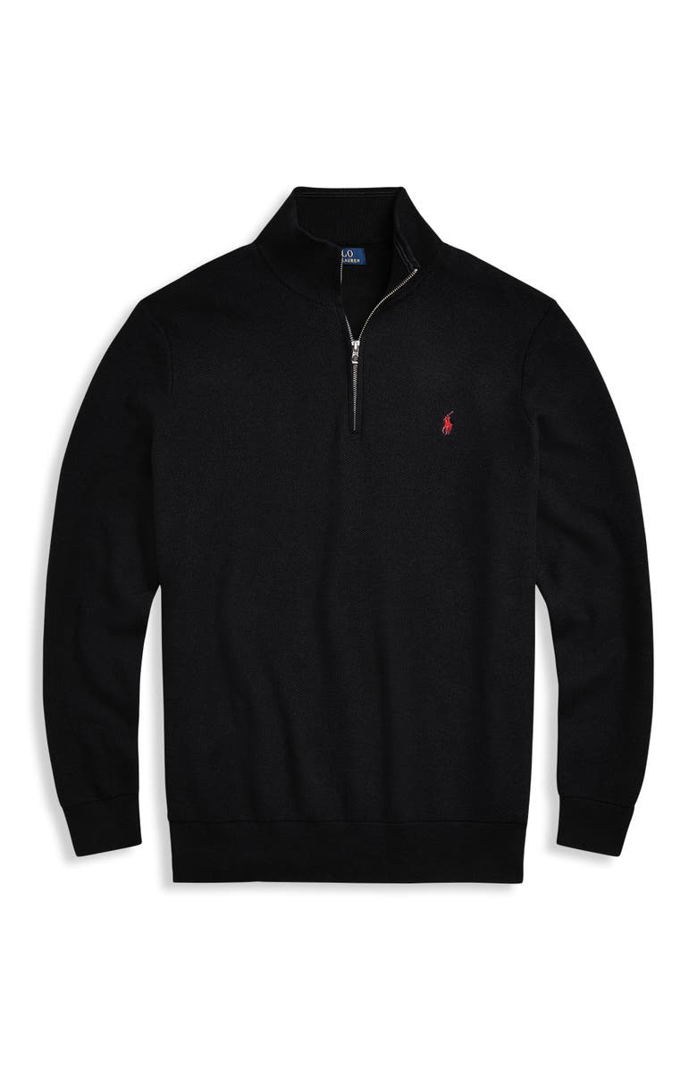 Polo Ralph Lauren Pima Cotton 1/2-Zip Sweater, Alternate, color, Polo Black