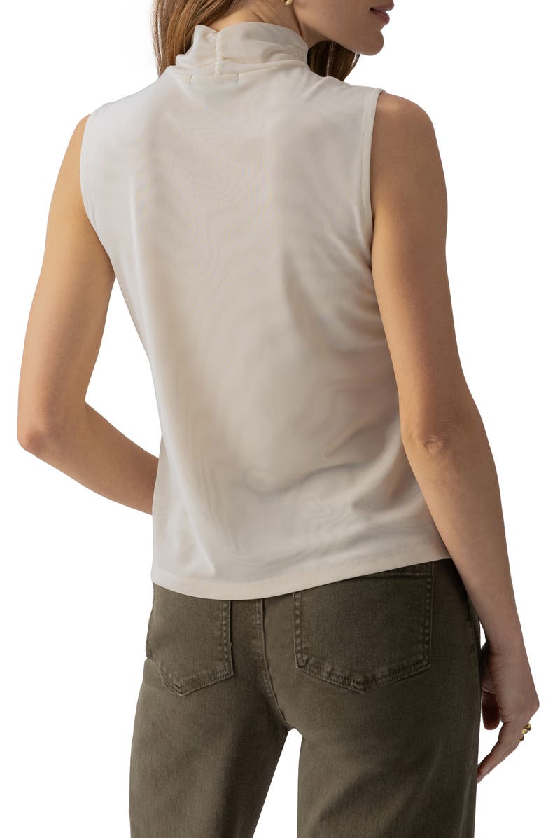 Sanctuary Sleeveless Cowl Neck Mesh Top, Alternate, color, Birch