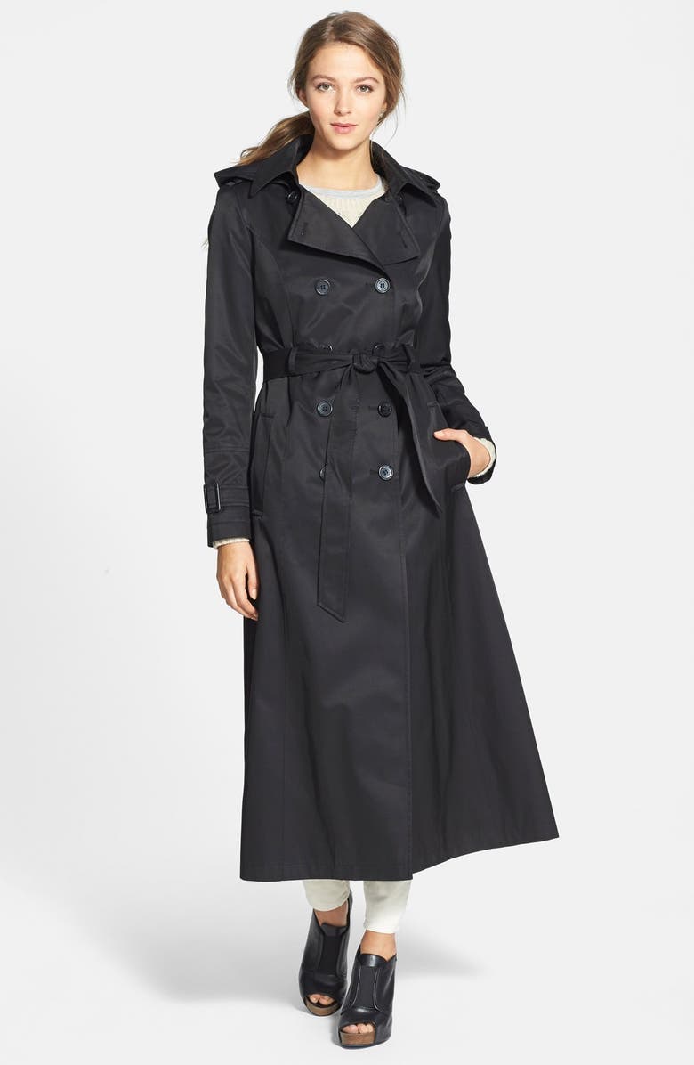 DKNY Long Hooded Trench Coat, Main, color, 