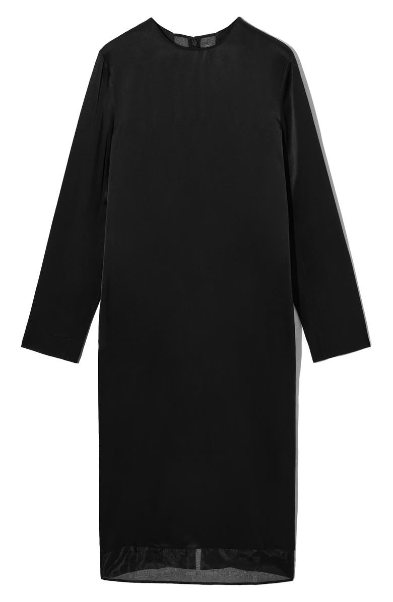 COS Organza Inset Long Sleeve Midi Dress, Alternate, color,