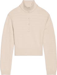 Helmut Lang Wool & Cotton Blend Slub Turtleneck Sweater