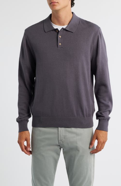 Alex Crane Feather Organic Cotton Polo Sweater In Gray