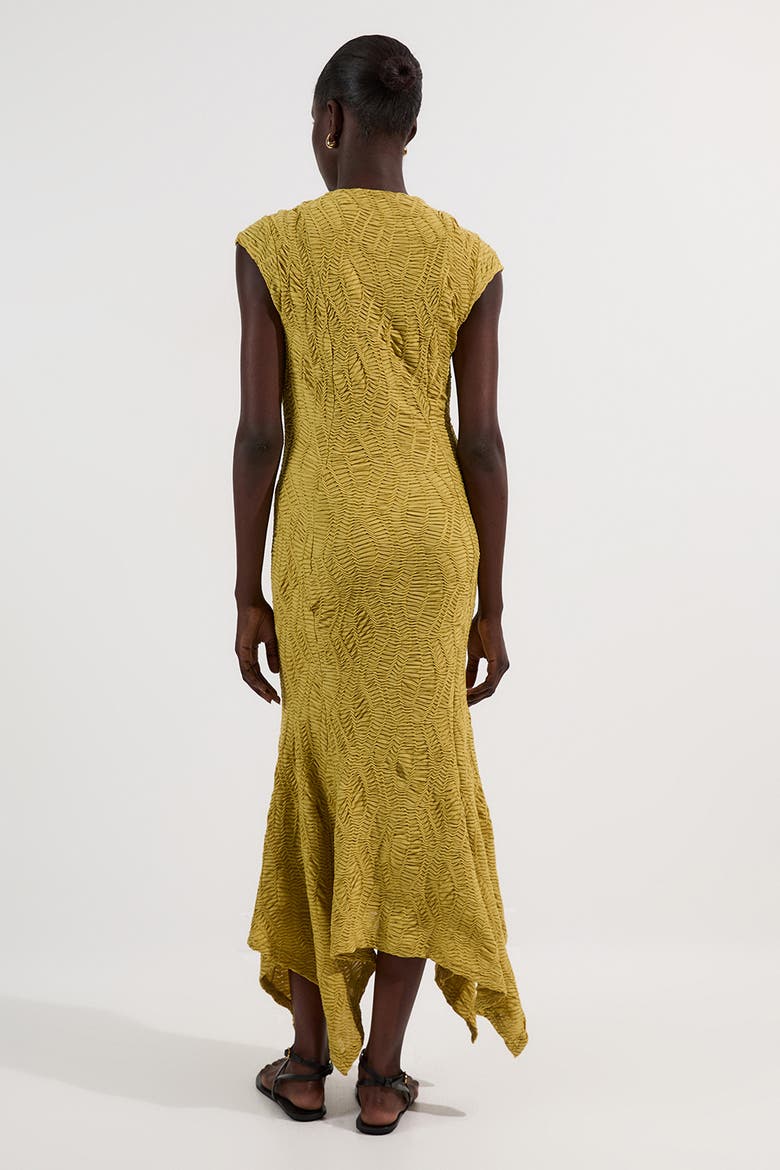 Sleeve Trim Detail Jersey Maxi Dress, Alternate, color, Chartreuse