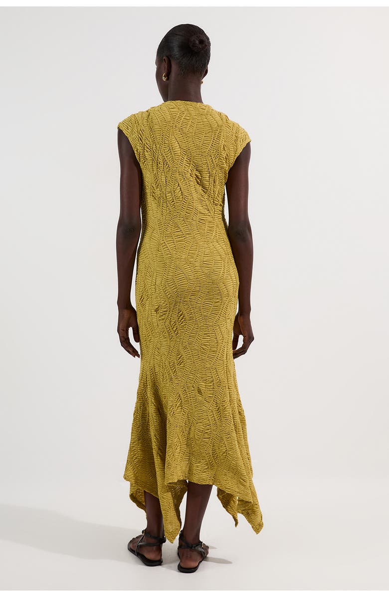 Karen Millen Sleeve Trim Detail Jersey Maxi Dress, Alternate, color, Chartreuse