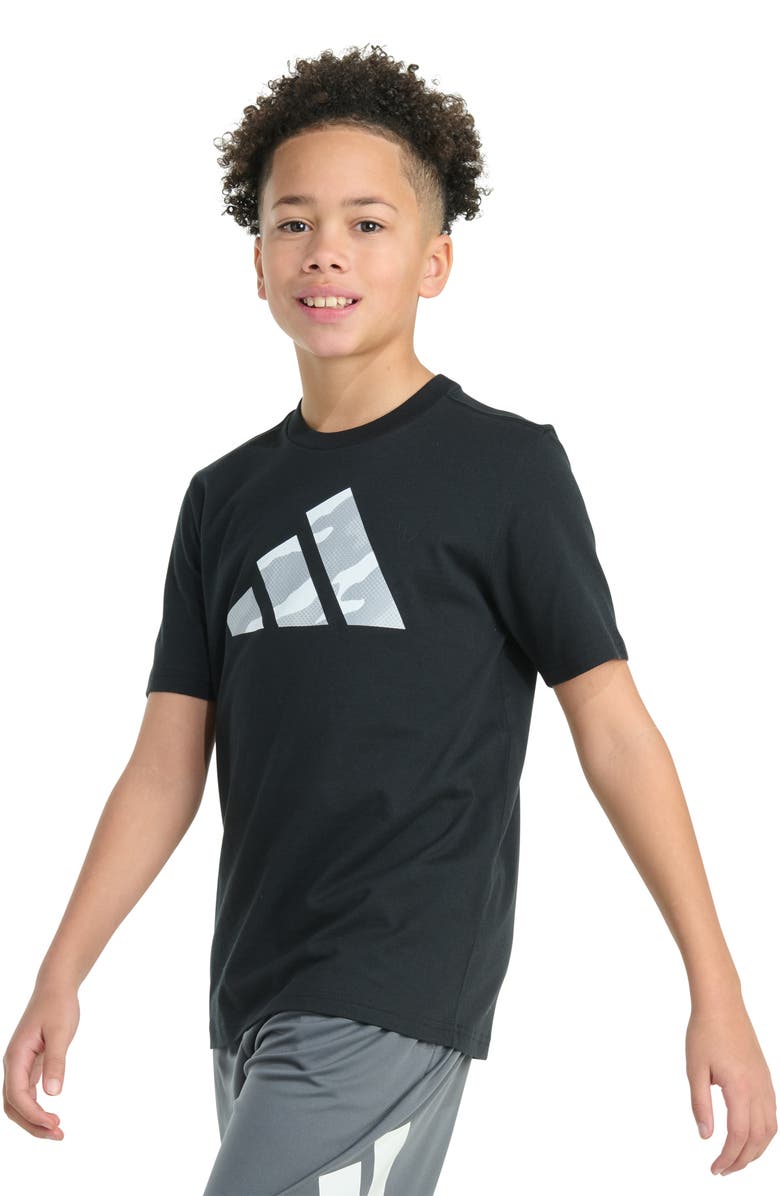 adidas Kids' Mountain Logo Camo Halftone Graphic T-Shirt, Alternate, color,