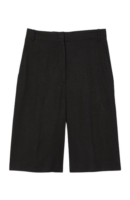 Sandro Linen Blend Bermuda Shorts In Black