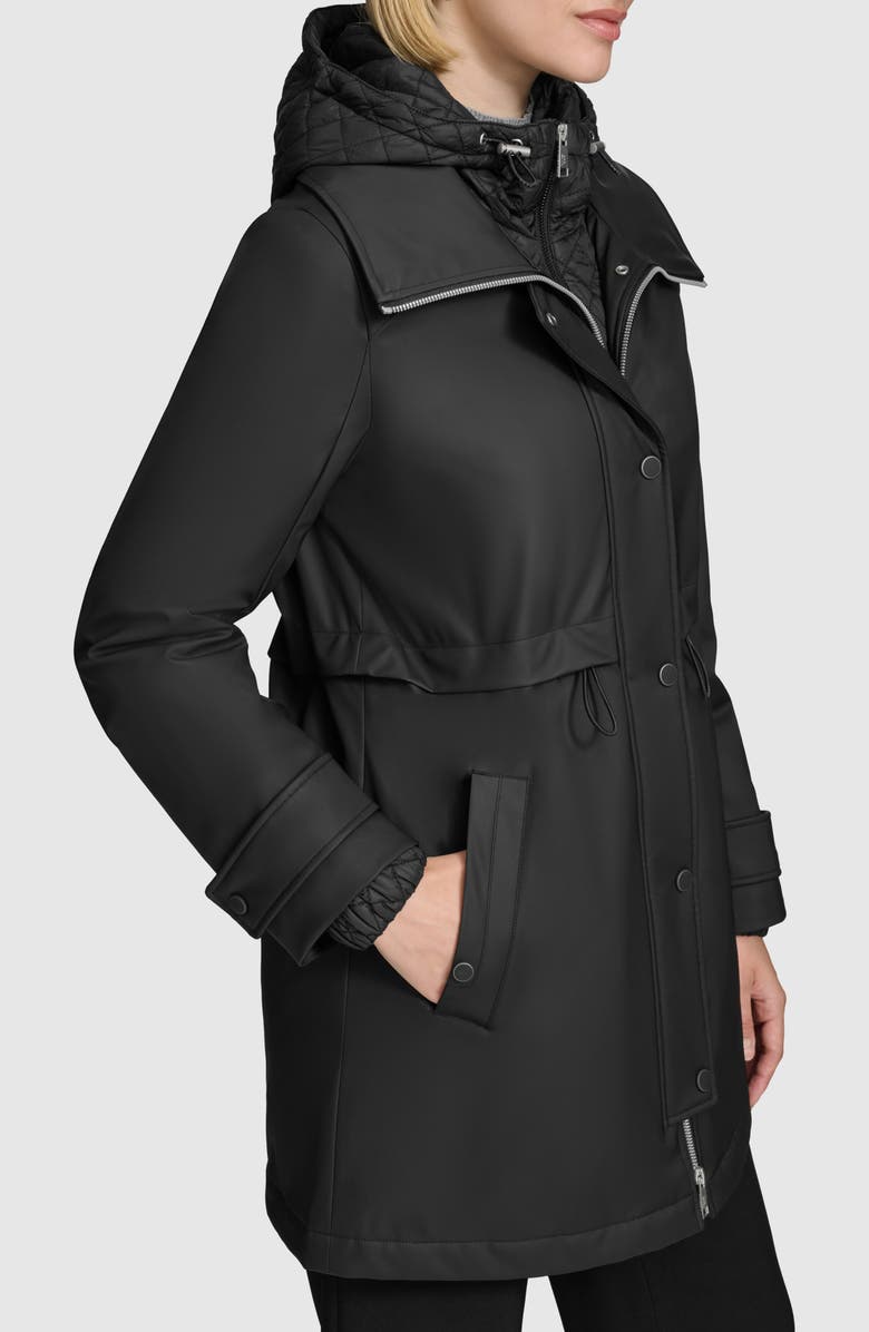 Andrew Marc Ryder Hooded Bib Inset Parka, Alternate, color, Black