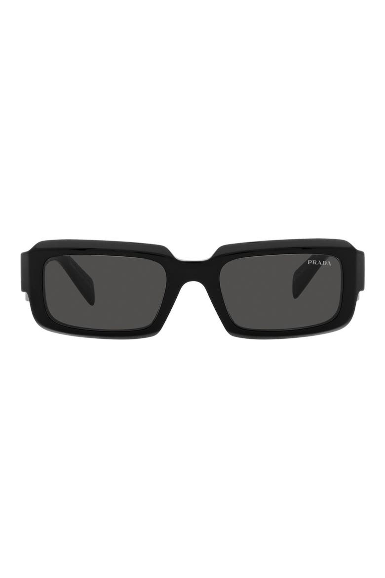 55mm Irregular Sunglasses, Main, color, BLACK