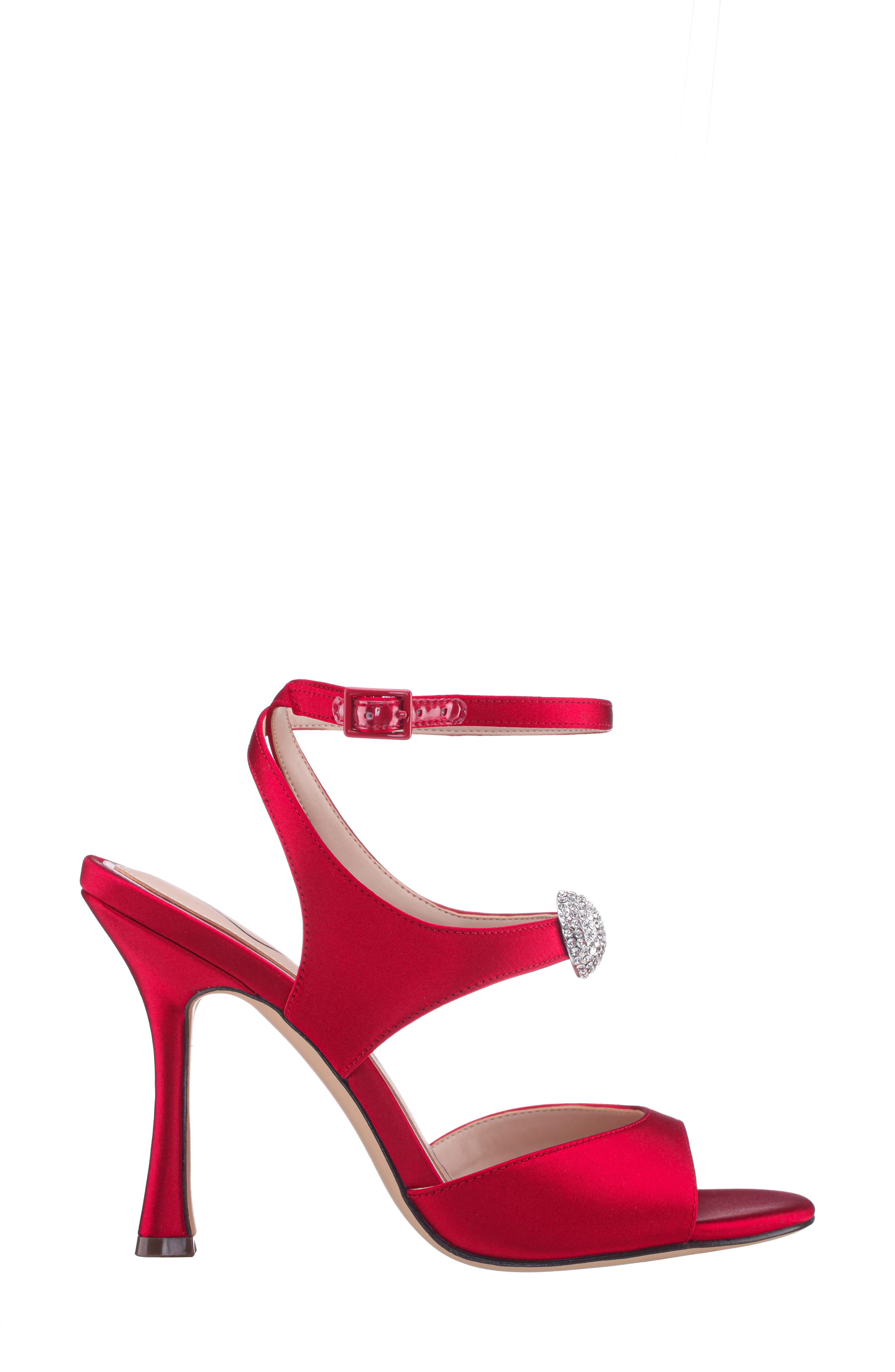 Nina Dahlia Ankle Strap Sandal, Alternate, color, Red