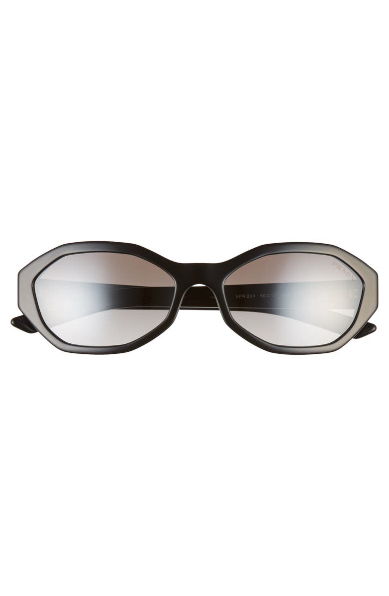 Prada 56mm Gradient Geometric Sunglasses, Alternate, color,