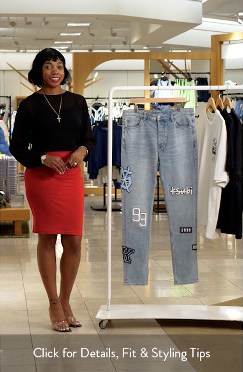 Chitch Striker Patched Slim Tapered Jeans, sales video thumbnail