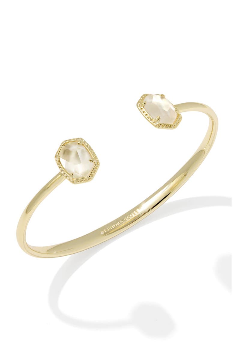 Daphne Frame Stone Cuff Bracelet, Alternate, color, GOLD IVORY MOTHER OF PEARL