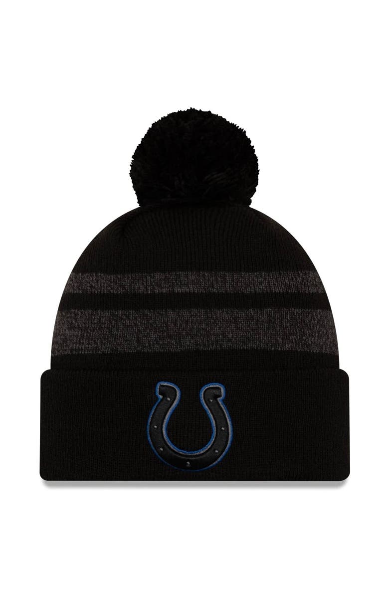 New Era Men's New Era Black Indianapolis Colts Dispatch Cuffed Knit Hat With Pom, Main, color, 