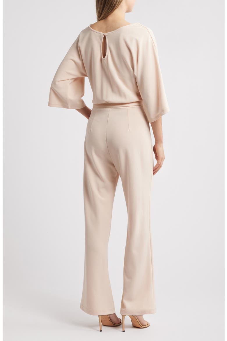 Joycelyn Flare Sleeve Tie Waist Jumpsuit, Alternate, color, BEIGE