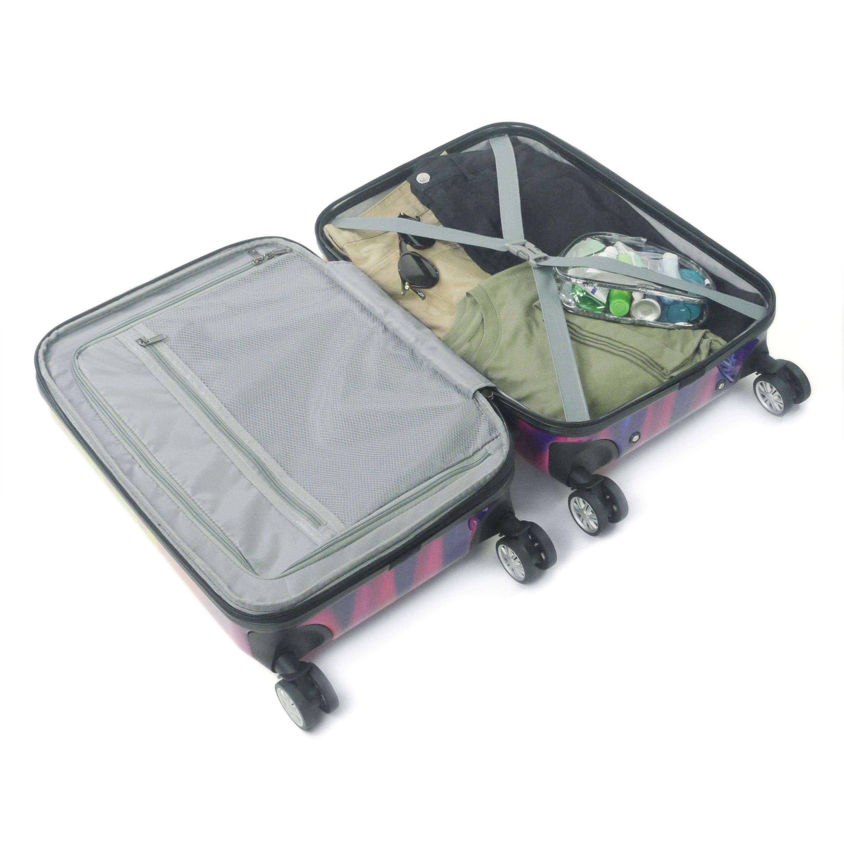 Ful Tie-dye Swirl 28 Inch Expandable Spinner Rolling Luggage Suitcase, ABS Hard Case, Upright, Alternate, color, 
