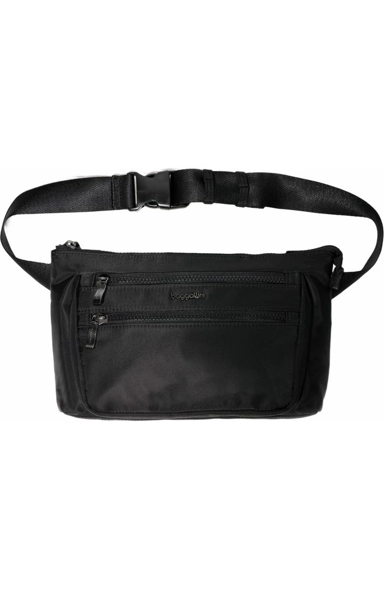 BAGGALLINI Pocket Belt Bag Convertible Crossbody Waist Pack, Alternate, color, Black Twill