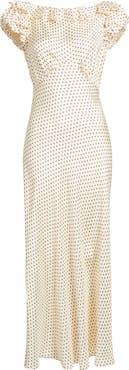 DÔEN Emerence Ruffle Print Silk Blend Maxi Dress