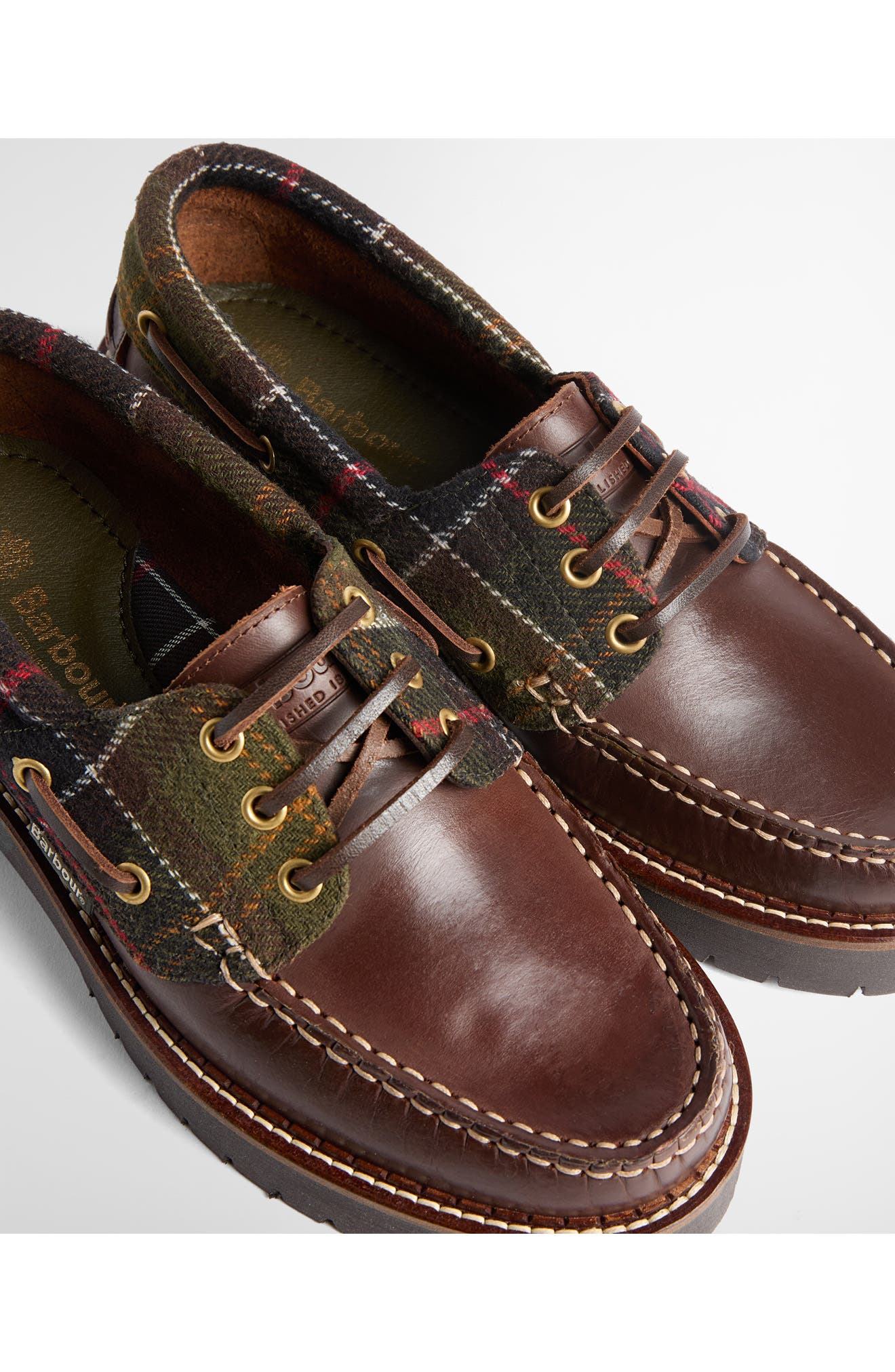 Darras Boat Shoe, Alternate, color, BROWN/ CLASSIC TARTAN