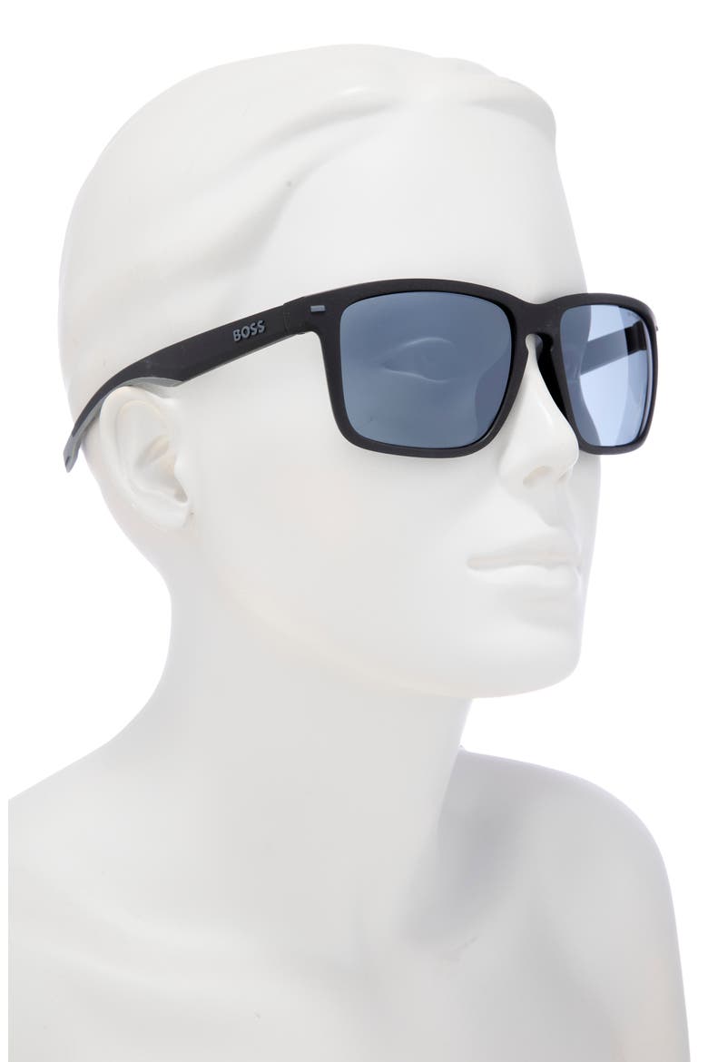 59mm Square Sunglasses, Alternate, color, MATTE BLACK GREY