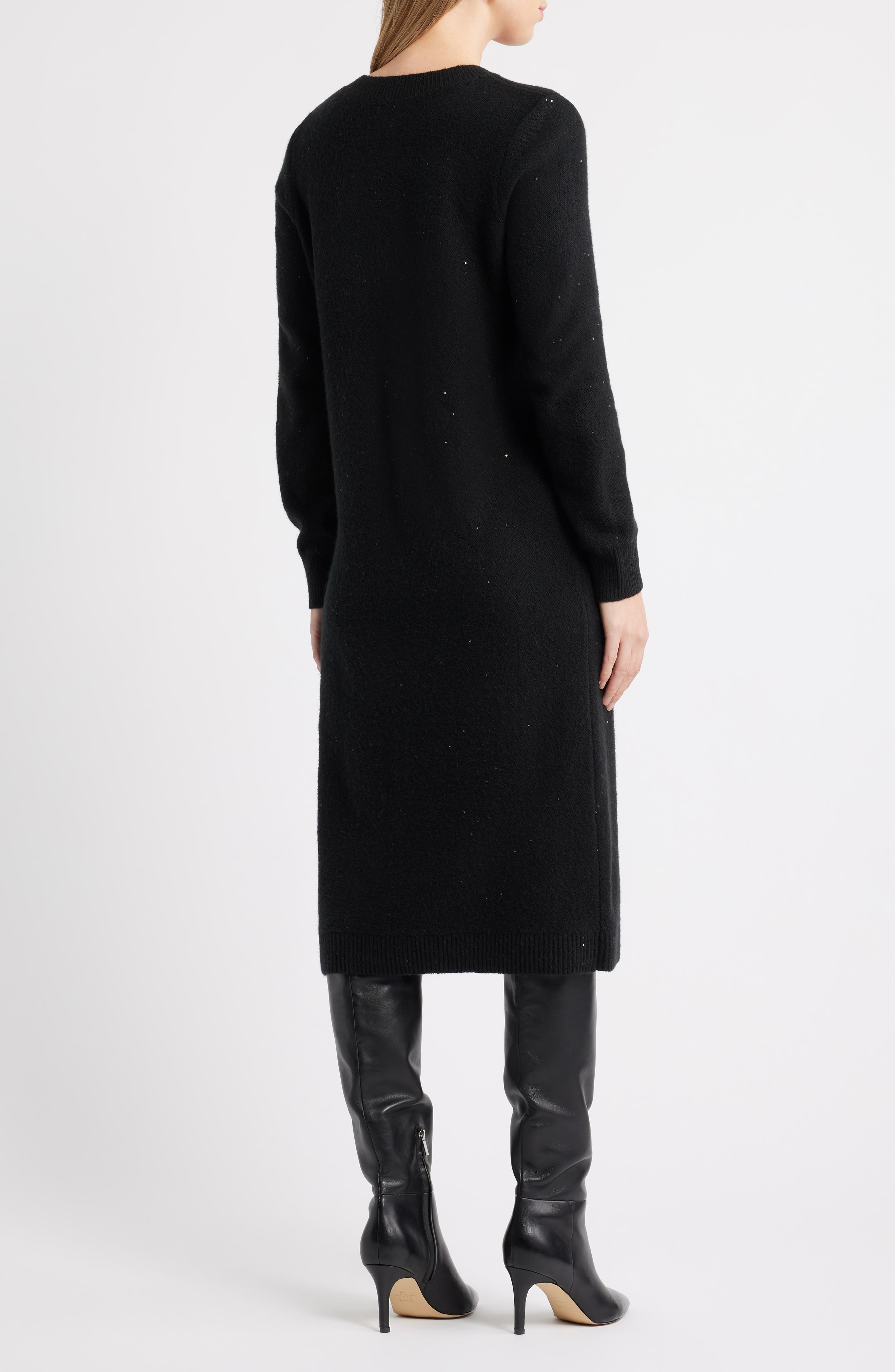 Sequin Long Sleeve Sweater Dress - image 2
