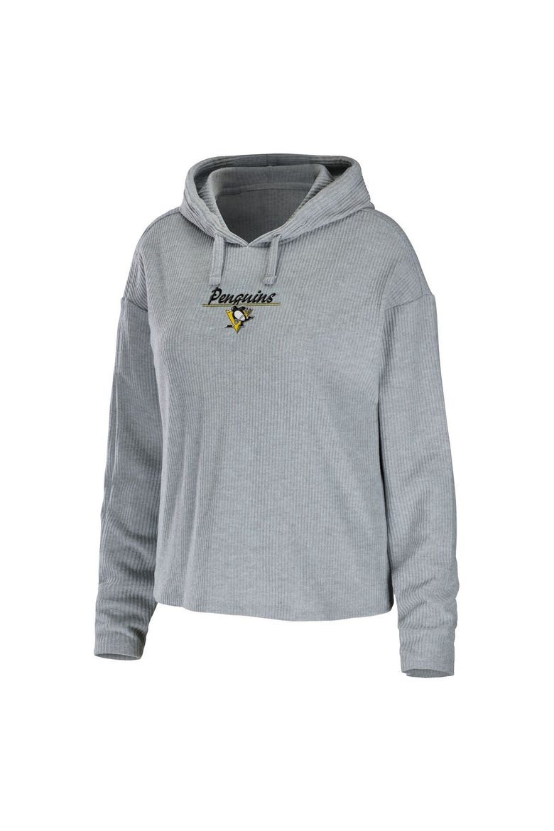 Women's WEAR by Erin Andrews Heather Gray Pittsburgh Penguins Logo Pullover Hoodie & Pants Sleep Set, Alternate, color, Heather Gray