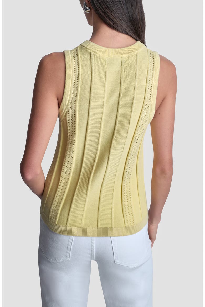 Sleeveless Cotton Multistitch Sweater, Alternate, color, BUTTERCREAM
