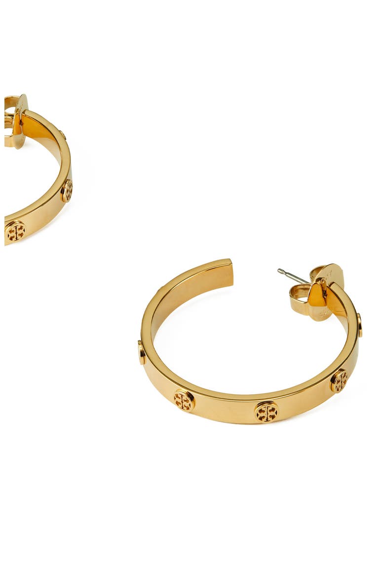 Icon Hoop Earrings, Alternate, color, TORY GOLD