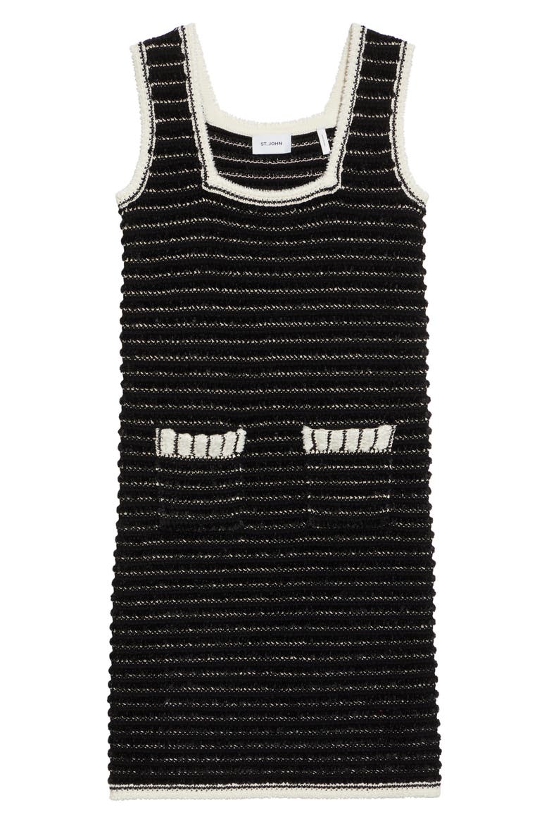 Eyelash Tweed Sheath Dress, Alternate, color, BLACK/ ECRU