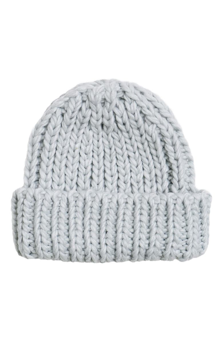 Belle & Bloom Winter's Kiss Beanie, Main, color, Light Grey
