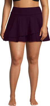 Lands' End High Waisted Tulip Hem Swim Skort