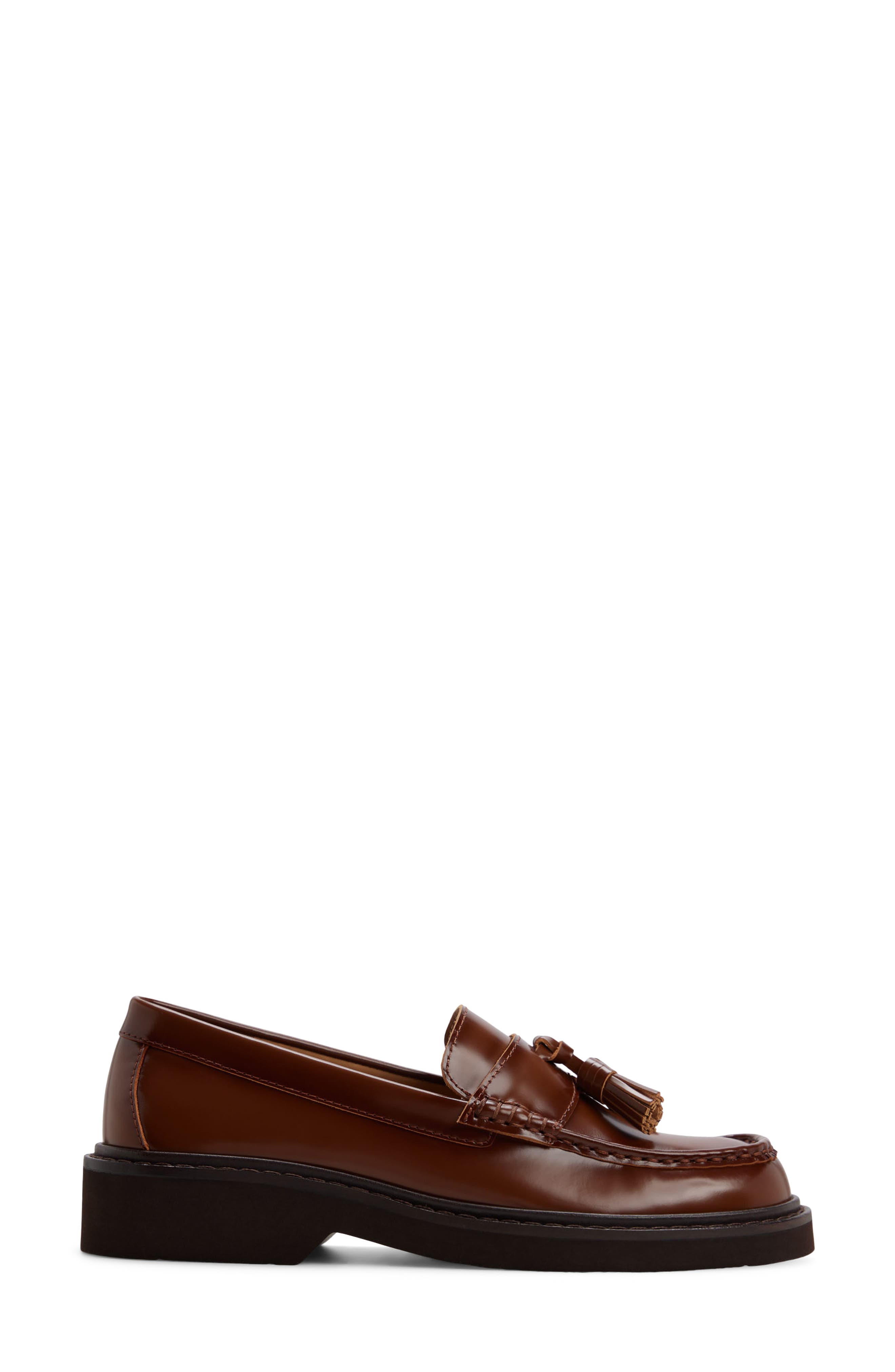Margot Leather Tassel Loafer, Alternate, color, COGNAC