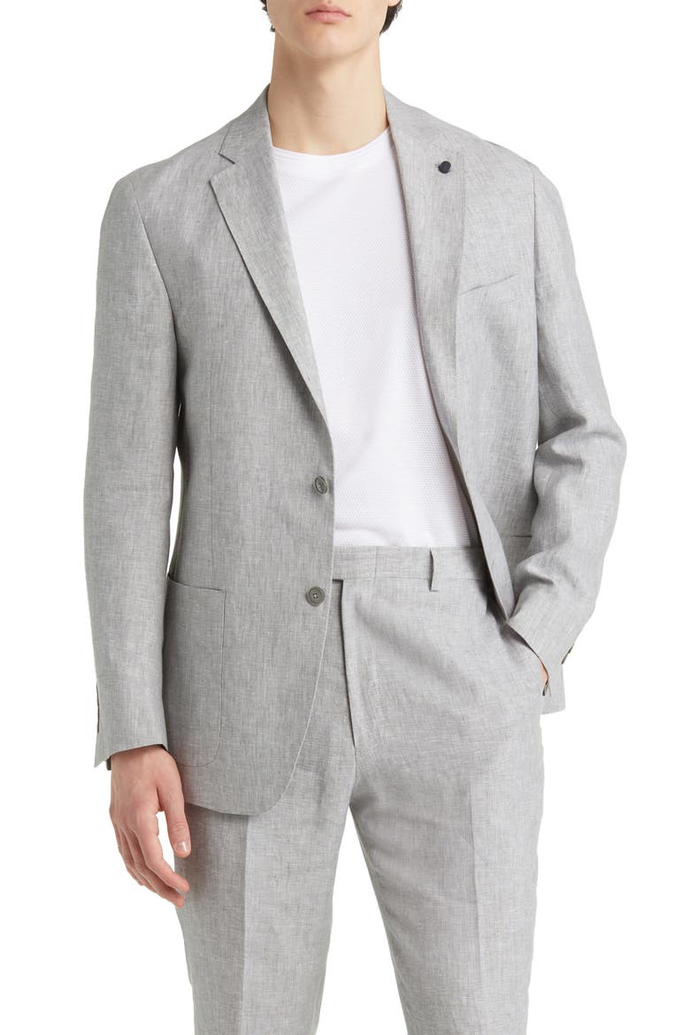 New York Super Soft Linen Suit, Alternate, color, GREY