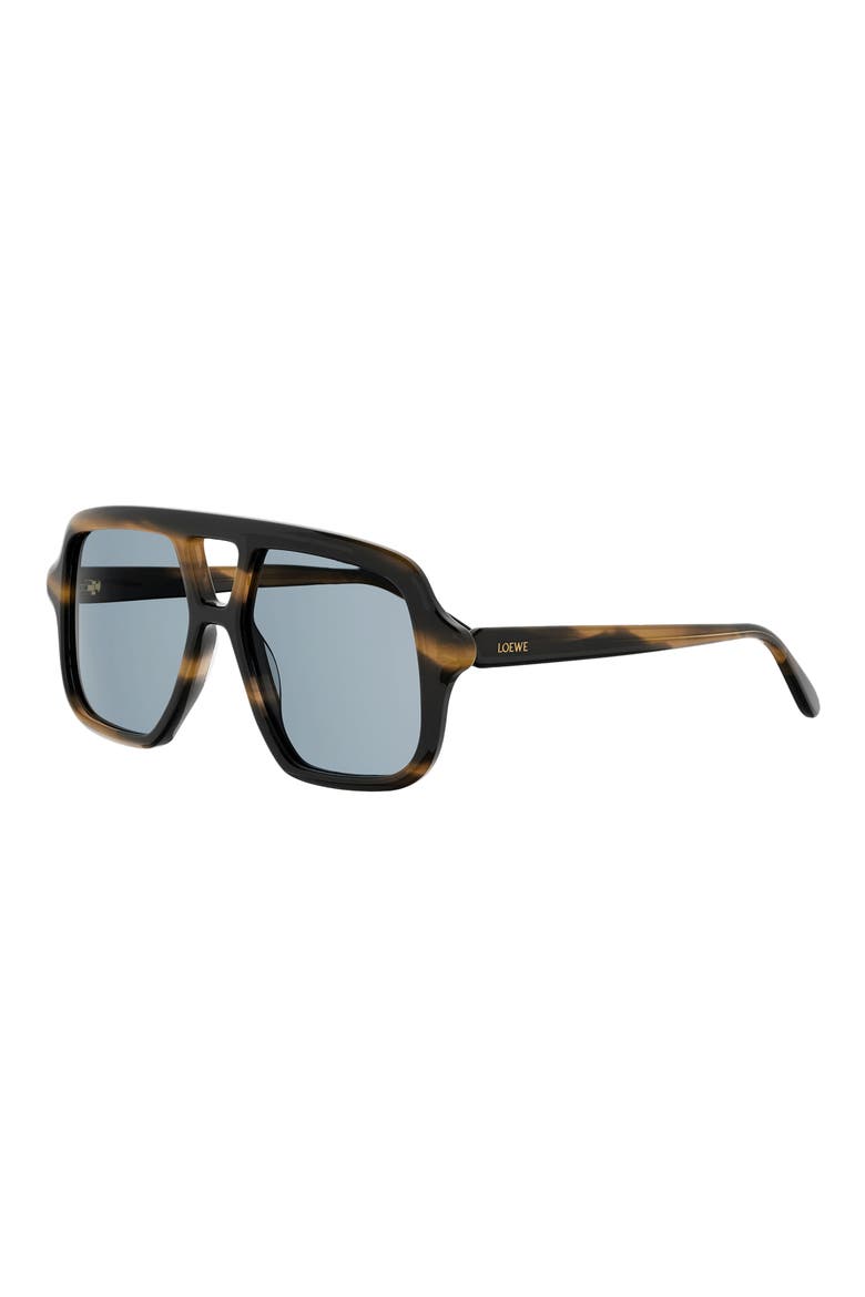 Slim Rectangular Sunglasses, Alternate, color, DARK HAVANA / BLUE