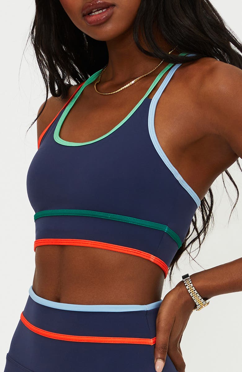 Beach Riot Anari Racerback Sports Bra, Alternate, color, Cape Cod Colorblock