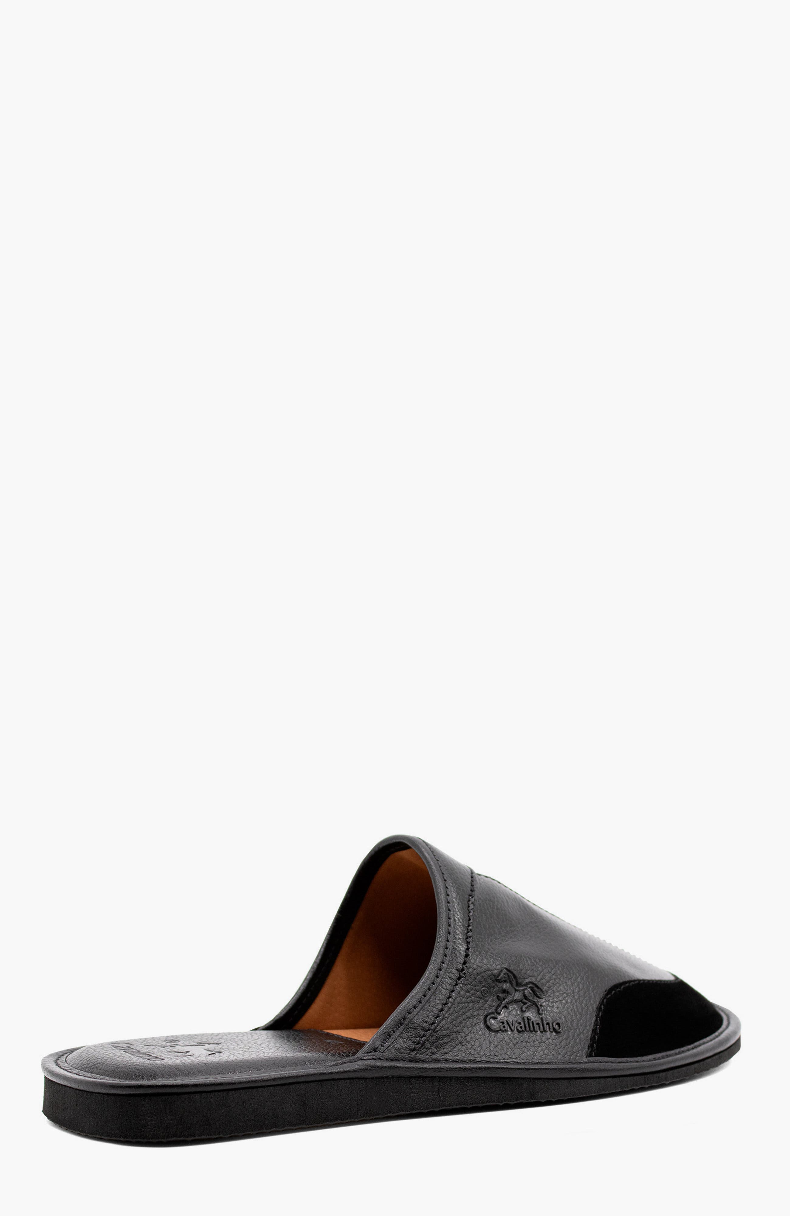 The Sailor Leather House Slippers, Alternate, color, Black