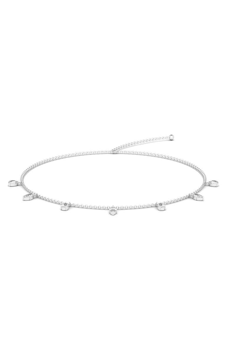 HauteCarat Lab Created Diamond Charm Choker Necklace, Alternate, color, 18K White Gold