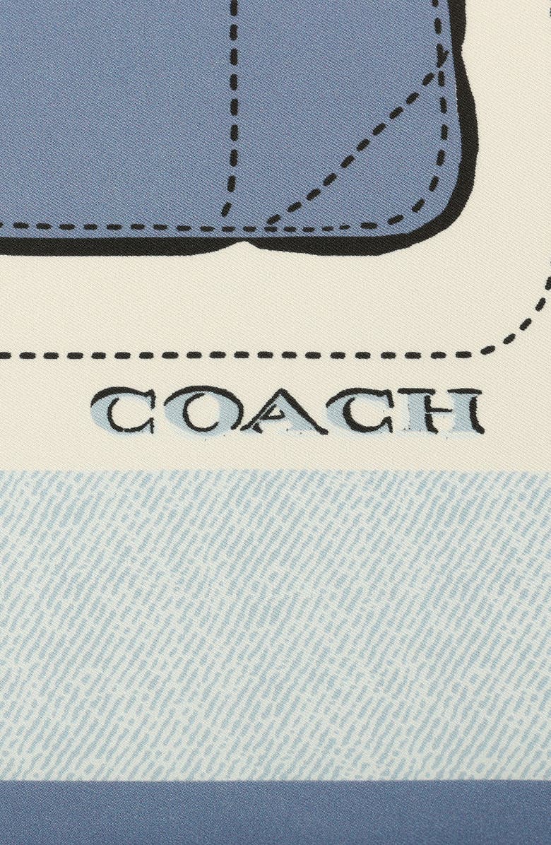 COACH Tabby Cherry Square Silk Scarf, Alternate, color, Denim/ Red Multi