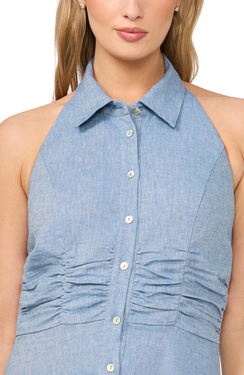 Halogen<sup>®</sup> Button-Up Cotton & Linen Blend Halter Shirtdress, Alternate, color,