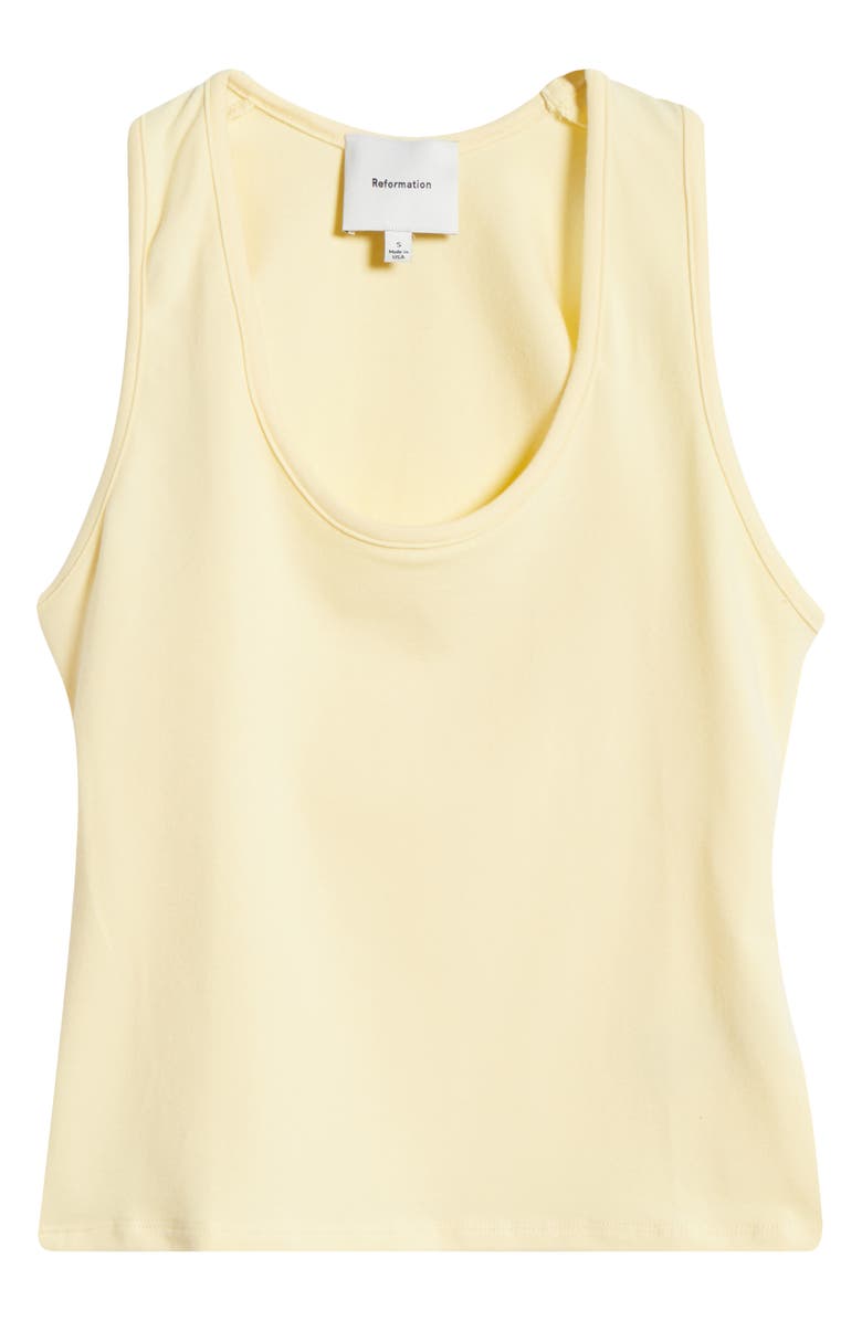 Reformation Archie Organic Cotton Blend Jersey Tank, Alternate, color, Pineapple