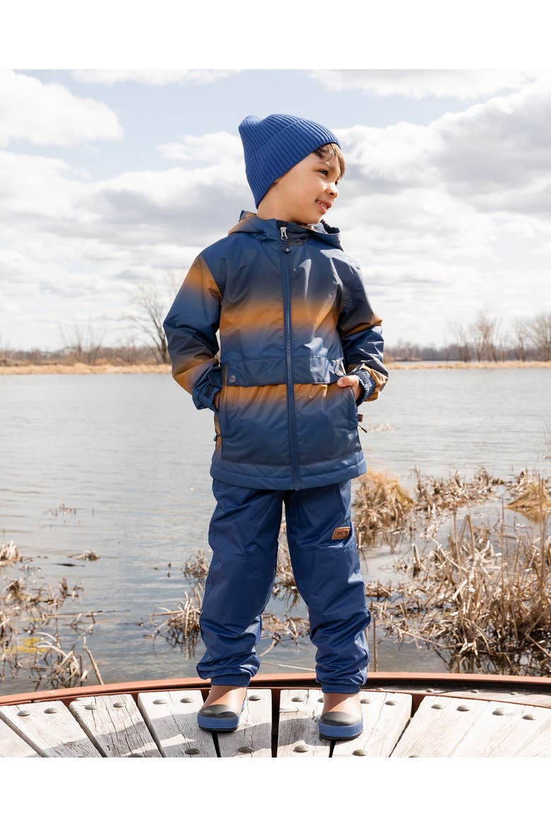 Two-Piece Mid-Season Gradient Outerwear Set, Alternate, color, Blue-Brown Gradient