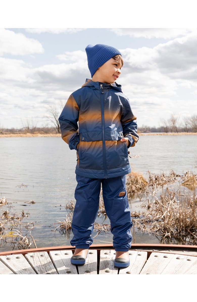 Deux par Deux Two-Piece Mid-Season Gradient Outerwear Set, Alternate, color, Blue-Brown Gradient