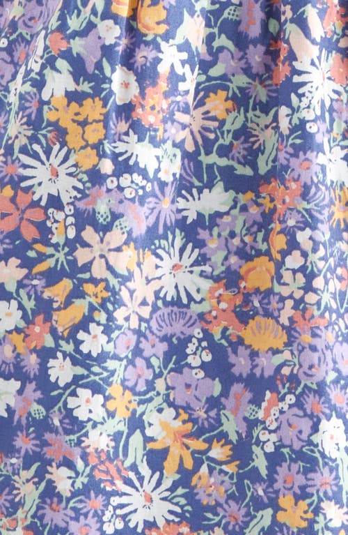 Nordstrom Scalloped Floral Short Romper In Blue