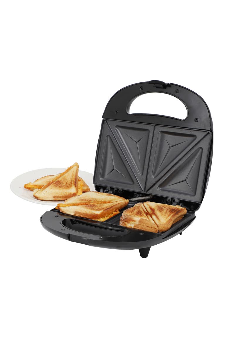 Electric Compact Aluminum Nonstick Sandwich Maker in Black, Main, color, Black
