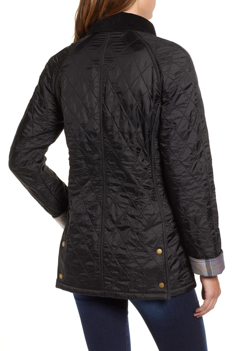 Beadnell Fleece Lined Quilted Jacket, Alternate, color, BLACK/BLACK